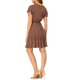 thumbnail image 3 of INSPIRE CHIC Vestido A-Line con mangas de volantes florales y cintura elástica, dobladillo con volantes, M Naranja Negro, 3 of 6