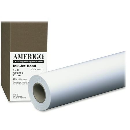 - PM, PMC44142, 20lb Wide Format Inkjet Bond Paper Roll, 1 / Roll, White