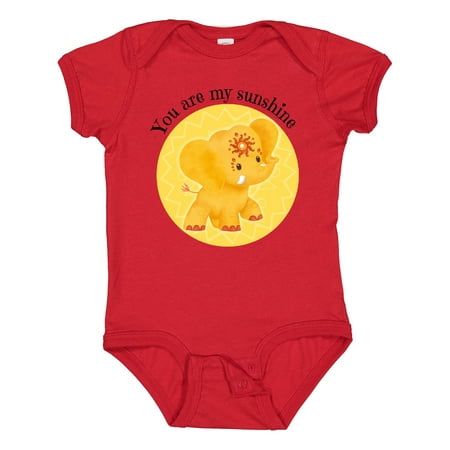 

Inktastic You Are My Sunshine Elephant Etana Yellow and Cute Gift Baby Boy or Baby Girl Bodysuit
