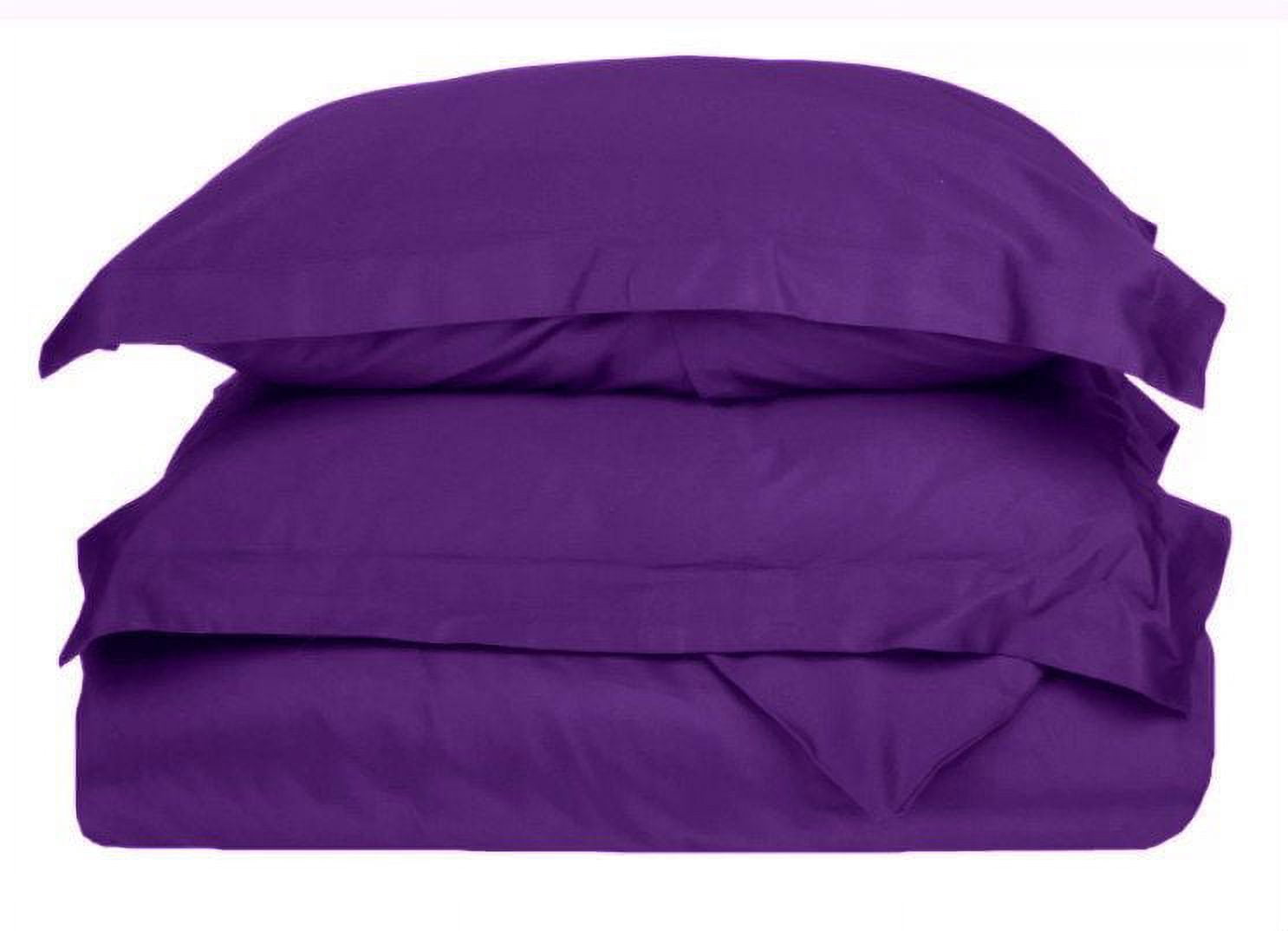 Splendid Collections 3 Piece Duvet Cover Set Purple Solid - Super Soft Brushed Microfiber - King Size Comforter Cover with Zipper Closure and 2 Pillow Shams - Easy to Put - Wrinkle Resistant