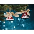 thumbnail image 2 of 2PCS Metel Bell Christmas Ornaments Snowman Santa Decor Decorative Bell Hanging Ornaments with Burlap Ribbon Christmas Tree Bell Pendant, 2 of 6