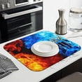 thumbnail image 3 of Artistic Classic Geometric Pop Art Drying Mat Thick 3-Layer Absorbent Countertop Pad Heat Resistant 18x16 Inch, 3 of 5
