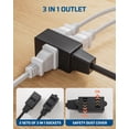 thumbnail image 4 of Cable de extensión DEWENWILS de 3 salidas, 3 m, interiores, 125 V, 13 A, paquete de 2, 4 of 7