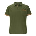thumbnail image 4 of pstuiky camisetas camisas para hombre, Camisa informal de verano para hombre con bolsillo en el pecho, cuello con botones y manga corta a juego. camisetas de hombre xl, 4 of 7