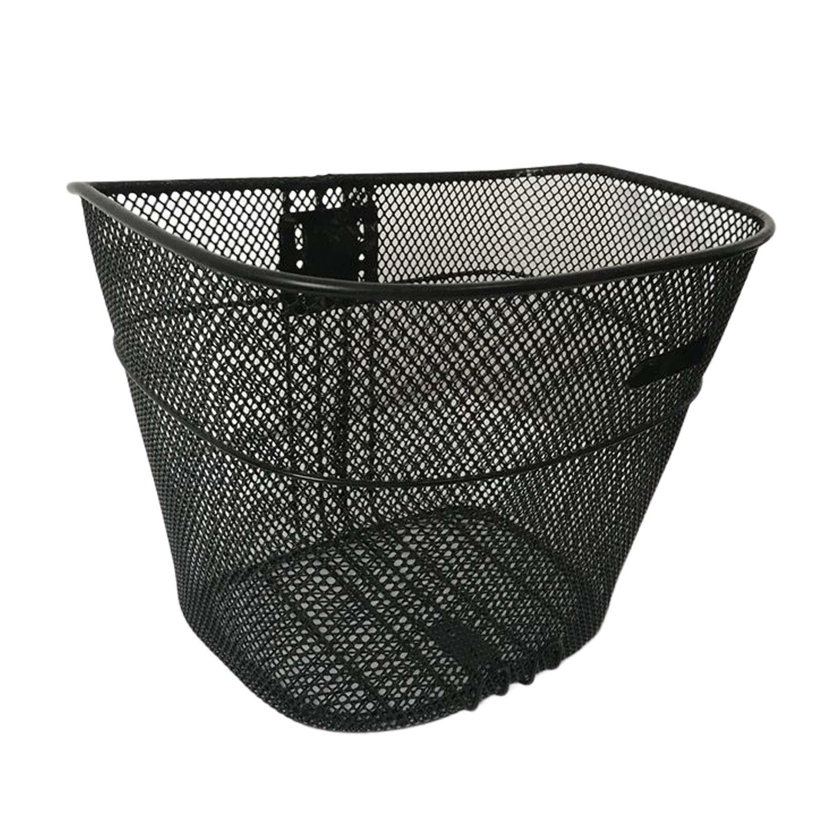 Vensio Heavy Duty Iron Mesh Bike Front Basket with 3 Fixed Holders Removable Handlebar Storage for Shopping