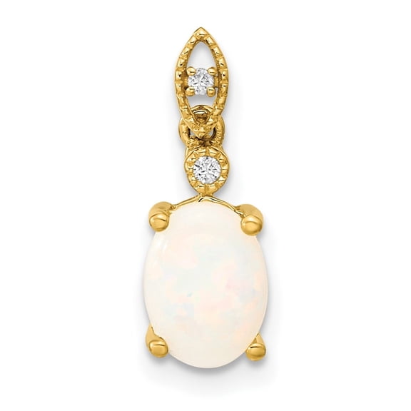 Auriga 14K Yellow Gold Austrian Opal Diamond Pendant for Women
