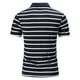 thumbnail image 4 of Hombres Casual Botón Manga corta Rayas Colorblock Turndown Pullover Camiseta Tops Pompotops oipoqjl44462, 4 of 8
