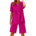 thumbnail image 4 of Nmmued Lounge Sets for Women, Linen Sets for Women 2 Piece, Short Sets for Women, Loungewear, Gauze Sets for Women 2 Piece, Hot Pink XL, 4 of 8