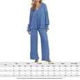 thumbnail image 2 of Pantalones Blusa de mujer Top Pantalones largos Estilo elegante Traje de vacaciones de pierna ancha (Azul L) Kuymtek Azul T L para Mujer, 2 of 7