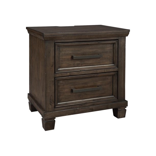 Signature Design by Ashley Johurst Grayish Brown Two Drawer Night Stand