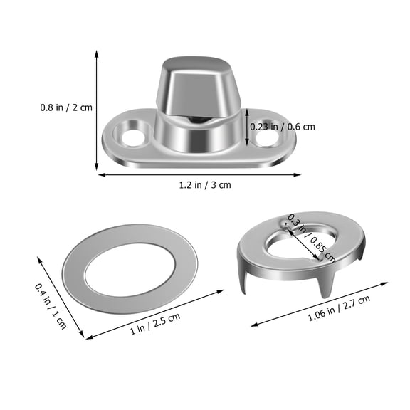 TABLZONE 20Sets Heavy Duty Tarp Grommet Fasteners Silver Metal Mounting Screws for Boats