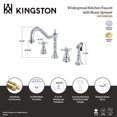 thumbnail image 4 of Kingston Brass KS1791BEXBS Essex Double-Handle 4-Hole Widespread Kitchen Faucet with Brass Sprayer in Polished Chrome, 4 of 5