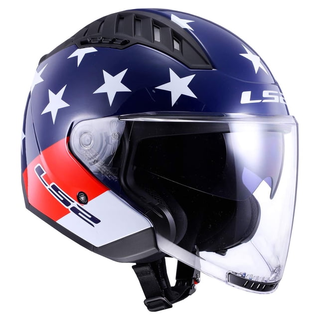 Casco LS2 Copter Abierto Rojo Blanco Azul 2XL