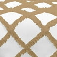 thumbnail image 3 of Dual Tone Diamond Ruffle Duvet Cover 3 Piece Set with Zipper Closure, 400 Thread Count & 100% Egyptian Cotton , Quilts Protector with Pillowcases - White & Taupe Solid, Super King Plus Size., 3 of 5