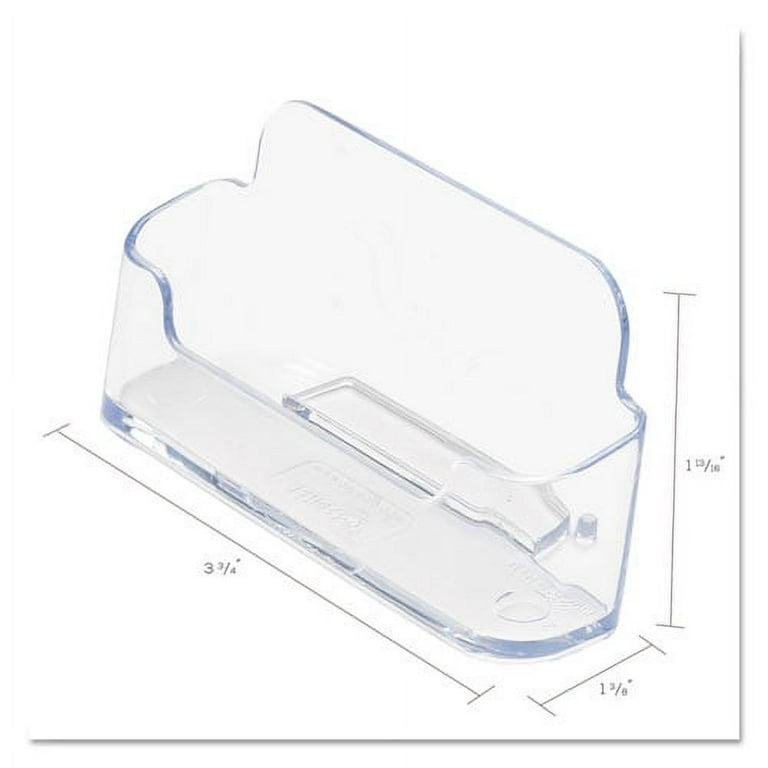 Horizontal Business Card Holder, Holds 50 Cards, 3.88 x 1.38 x 1.81, Plastic, Clear Horizontal Business Card Holder, Holds 50 Cards, 3.88 x 1.38 x 1.81, Plastic, Clear