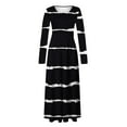 thumbnail image 4 of Xysaqa Women's Plain Striped Long Maxi Dress Casual Loose Long Sleeve Soft Round-Neck Flowy Long Dresses S-XXL, 4 of 5