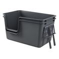 thumbnail image 6 of Guankan 2 Pack Large Cat Litter Boxes with Free Scoops, Plastic High Side Pet Litter Pans, Gray, 6 of 7