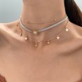 thumbnail image 1 of Personalized multi-layer velvet sun five-pointed star pendant necklace three-layer diamond clavicle chain necklace jewelry necklace Couple jewelry Valentine's Day gift, 1 of 5