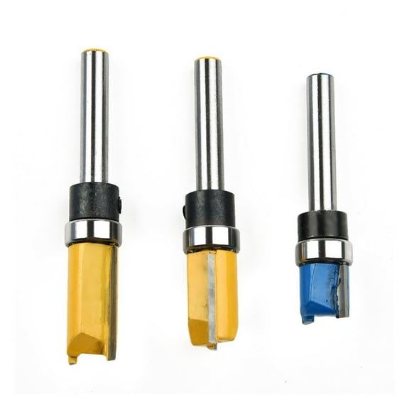Straight Router Bit Trim Round Handle Router Bit 1 4 Shank Carbide Extra Cutting Flush Milling Cutter Pattern 1/4*1/2*11.9 Fangkenuo