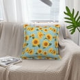 thumbnail image 6 of Faux Leather Throw Pillow Covers, White Polka Dot Sunflower Decorative Pillow Covers for Couch Sofa Bed Living Room Home Garden, Pillow Cases with Invisible Zipper, 6 of 6