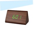 thumbnail image 6 of Raindrops LED Digital Alarm Clock Brown Wood Snooze Feature Modern Design Indoor Use 1Pack, 6 of 8