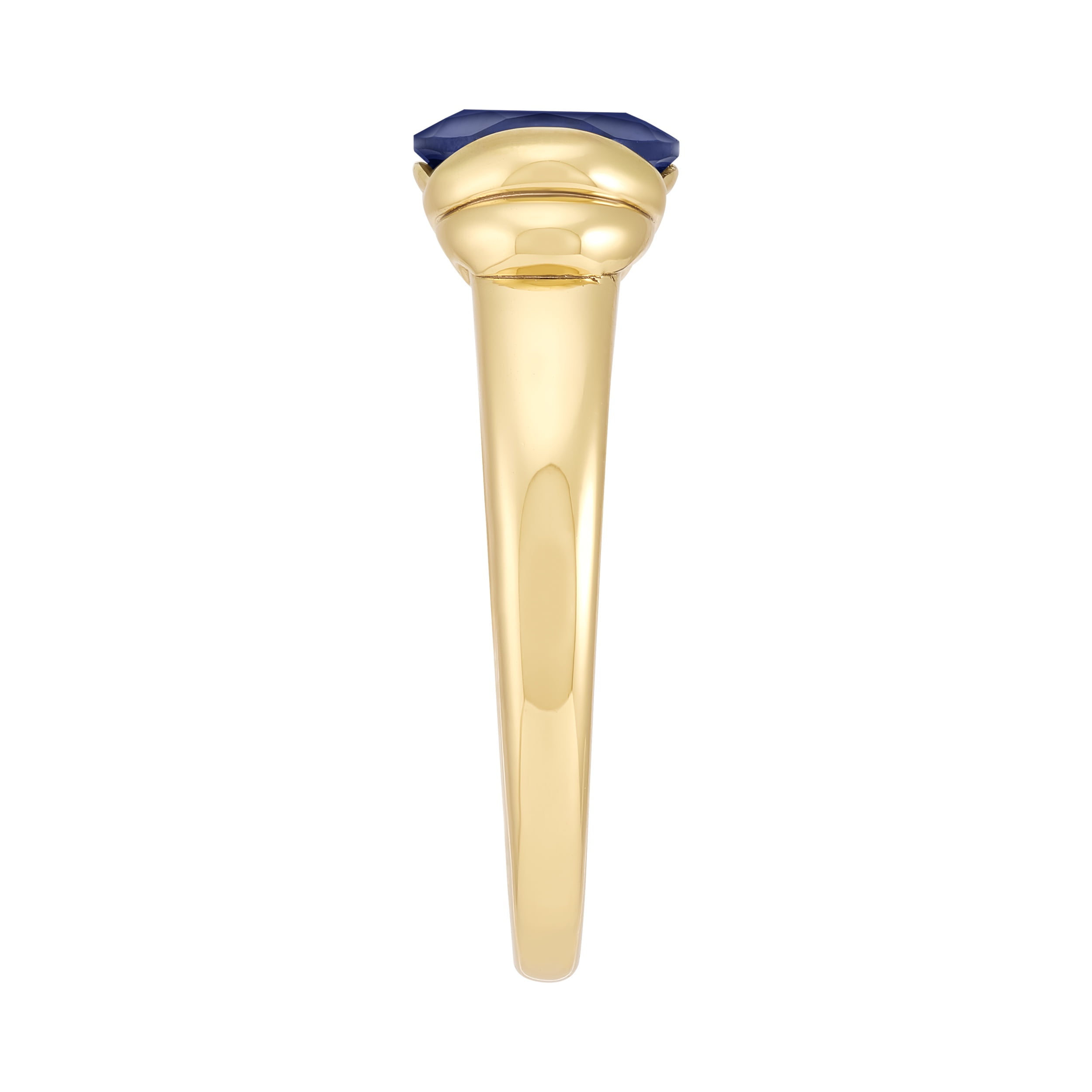 Brilliance Fine Jewelry Oval Created Sapphire Ring in 14KT Gold Plated Sterling Silver