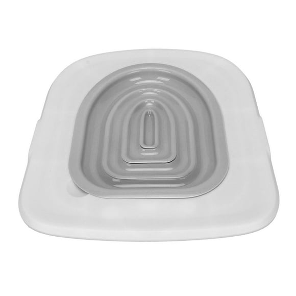 Entraîneur de Toilette pour Chat, Entraîneur de Toilette pour Chat, Kit d'Entraînement Universel Réutilisable Écologique pour Nettoyage des Animaux (Plateau Blanc, 1 Support Intérieur Gris)