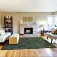 thumbnail image 2 of Ottomanson Non-Slip Area Rug for Living Room 5' x 6'6" Durable Low Profile Carpet, Seafoam Green Leaf, 2 of 8