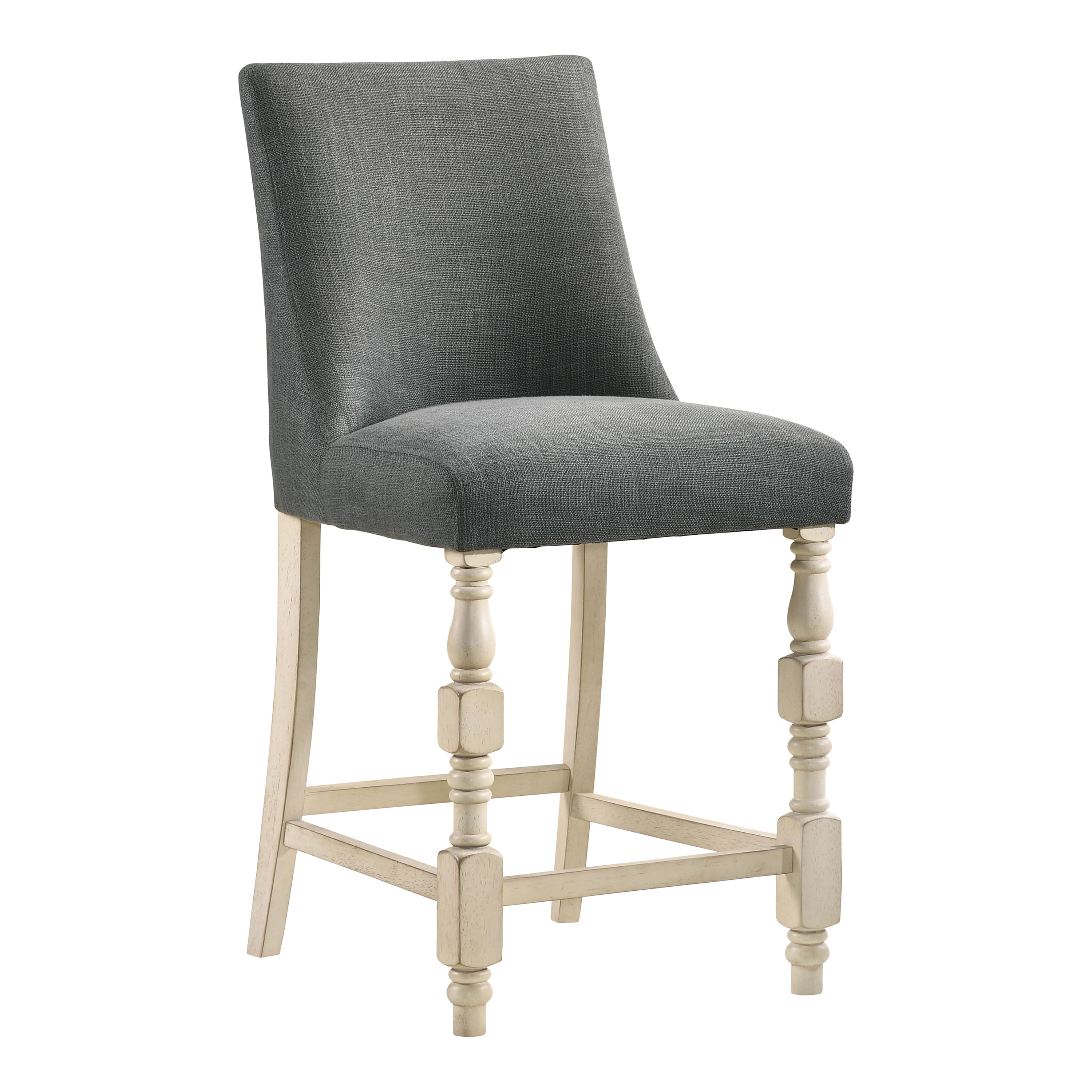 Furniture of America Yelle Upholstered Gray Fabric and and Counter Height Chairs (Set of 2)