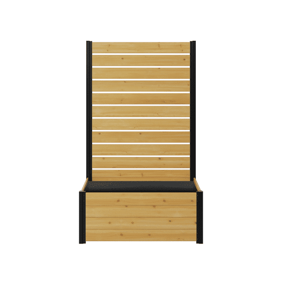 Enclo Privacy Screens 6ft H Outdoor Freestanding Wood Privacy Fence Screen Panel w/ Planter Box for Deck, Yard, Pool, & Patio, Raised Cedar Garden Bed for Plants & Flowers, Concord EC18037 (1 Screen)