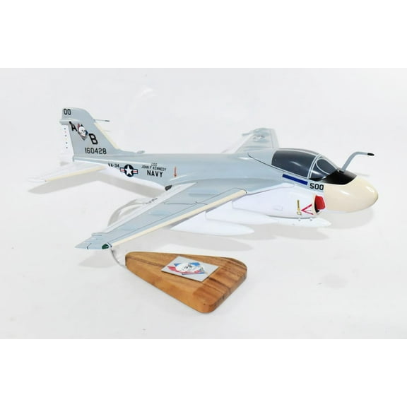 VA-34 Blue Blasters KA-6D (1976) Intruder Model, 1/36th Scale, Mahogany, Navy
