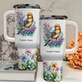 thumbnail image 3 of Custom Travel Mug for American Goldfinch Enthusiasts - 40oz Tumbler with Lid, Handle & Straw - Cute Gift for Bird Lover Girls or Women on Birthday or Holiday Celebration, 3 of 6