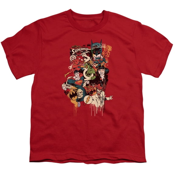 Dc - Dripping Characters - Youth Short Sleeve Shirt - Small