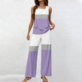 thumbnail image 2 of NMMUED Two Piece Sets for Women Summer Pants Sets Women 2 Piece Outfits Womens Pajama Sets Lounge Sets for Women Tank Top and Pants Set Women, Purple XXL, 2 of 4