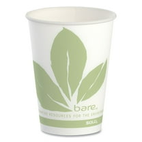 Drinking Cup Bare Eco-Forward 9 oz. Leaf Print Wax Paper Disposable