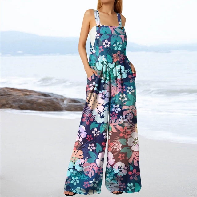 Robes d'Invité de Mariage pour Femmes Été Bouton Poche Imprimé Combinaison Ample Décontractée Robes Midi pour Femmes Invité de Mariage en Solde
