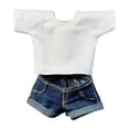 thumbnail image 4 of Figura 1/12 Camiseta Pantalones cortos vaqueros Moda Casual Suéter Top Disfraz Vístete para pantalones azules, 4 of 8