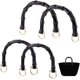 thumbnail image 1 of 4 juegos de asas para bolsos, 2 estilos de asas de plástico para bolsos, asas de repuesto en forma de U con cierre de aleación para bolsos de crochet, bolsos de playa de paja, bolsos DIY, color negro., 1 of 6