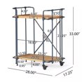 thumbnail image 4 of Home Bar Serving Cart, 2-Tier Rolling Drink Cart with Removable Tray, Wine Rack & Glass Holder, Perfect for Serving Coffee, Liquor, or Snacks in the Kitchen or Dining Room, 4 of 5