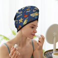 thumbnail image 3 of Yiaed Marine Nautical Print Hair Cap with Button,Coral Fleece Hair Towel Wrap for Women Wet Hair,Quick Dry Turban for Wet Hair Long Thick Hair, 3 of 5