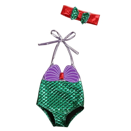 

HUJUKULUDUSU Toddler Princess Baby Kids Girl Little Mermaid Tankini Bikini Swimsuit Swimwear