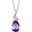 02-Amethyst, variant on FANCIME Women's 14K White Gold Pear Shaped Teardrop Birthstone Pendant Necklace with Diamond, 16" + 2" Sterling Silver Extender, Birthday Gifts