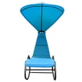thumbnail image 4 of Gymax Patio Lounge Chair Chaise Garden w/ Steel Frame Cushion Canopy Turquoise, 4 of 9