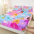 thumbnail image 3 of Castle Fairy Black Girl Princess 3pcs Twin Sheet Sets,Unicorn Rainbow Castle Twin Fitted Sheet,Cartoon Animal Breathable Flat Sheet,Microfiber Cute Bedroom Decor, 3 of 7