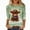 Green, variant on Christmas Highland Cow Graphic Tee Shirt for Women Animals PrintXmas Santa T-Shirt, 3/4 Sleeve Funny Holiday P