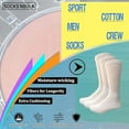 thumbnail image 4 of SOCKS'NBULK 60 Pairs Wholesale Bulk Sport Cotton Mens Crew, Ankle, Tube Socks, Size 10-13 (Mens White Crew Gray Heel Toe), 4 of 7