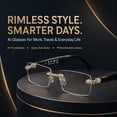 thumbnail image 2 of GenXenon AI Translator Glasses,Real-Time 164 Language Translation,Rimless Photochromic Smart Sunglasses,Bluetooth 6.0 Open-Ear Audio,Hands-Free Calling & Music for Men Women Work Travel, 2 of 11