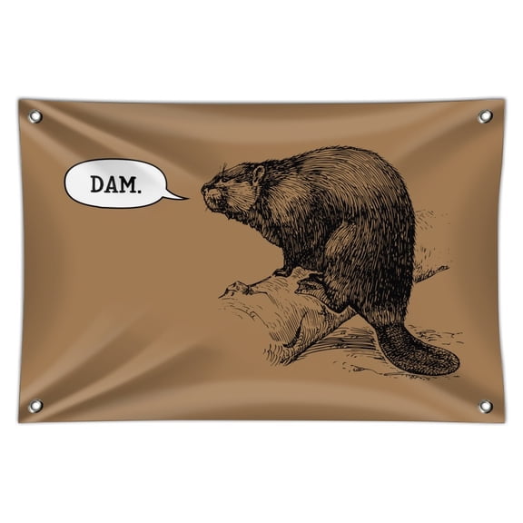 Beaver Vintage Dam Damn Home Business Office Sign