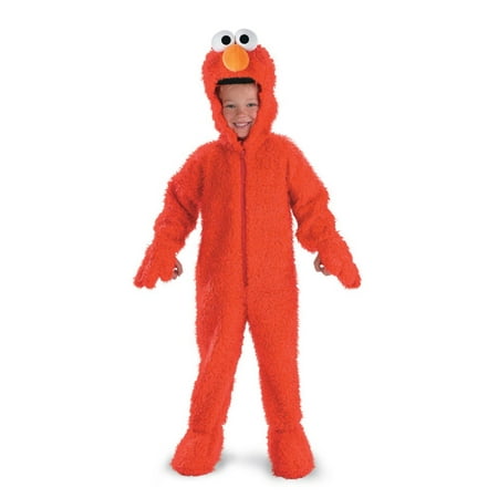 Sesame Street Toddler Boys Plush Red Elmo Costume Faux Fur Hooded Jumpsuit 2T