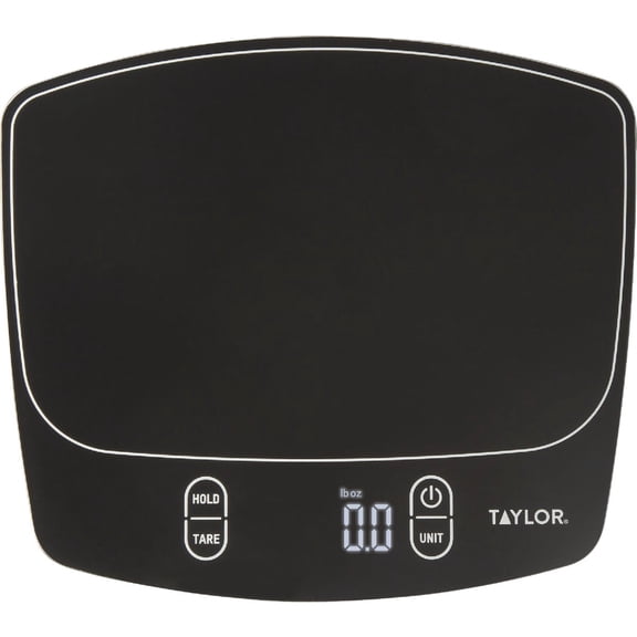 Taylor Waterproof Digital Kitchen Scale, 11 pounds, Black — Residential Use, Standard Application